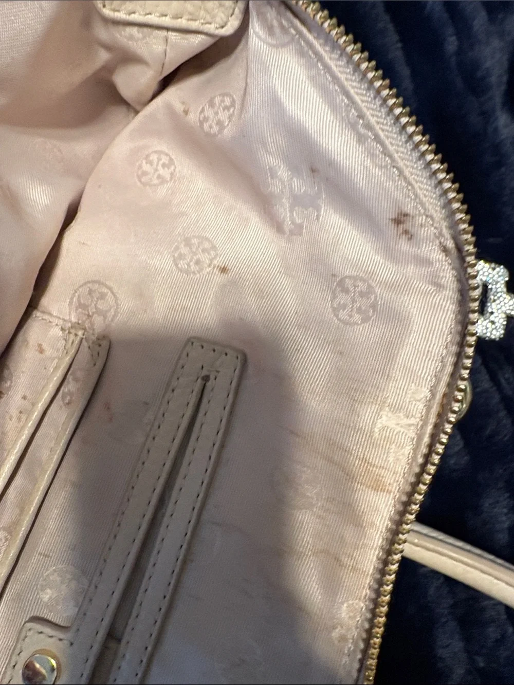 Tory Burch Blush Taupe Leather Satchel with Gold Hardware